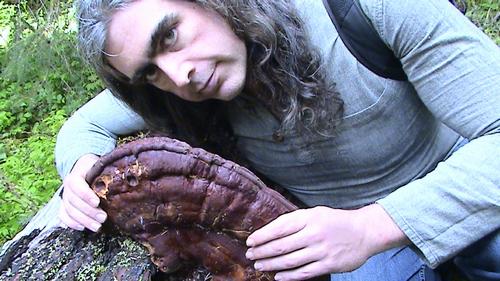 Sean Donahue with giant Conk fungi